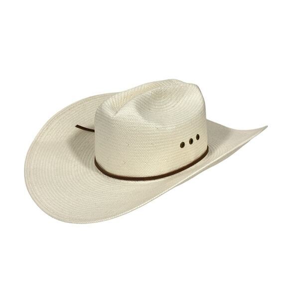 Brixton Accessories - BRIXTON $129 El Paso Shantung Straw Reserve Cowboy Hat - Off White M